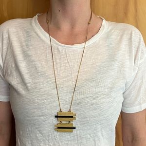 Madewell Gold and Black Geometric Necklace
